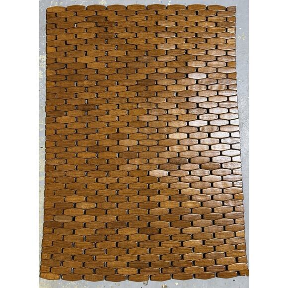 Bamboo Bath Mat Wooden 28”x20” Non Slip Bathroom Rug for Outdoor SPA Poolside - Picture 7 of 8
